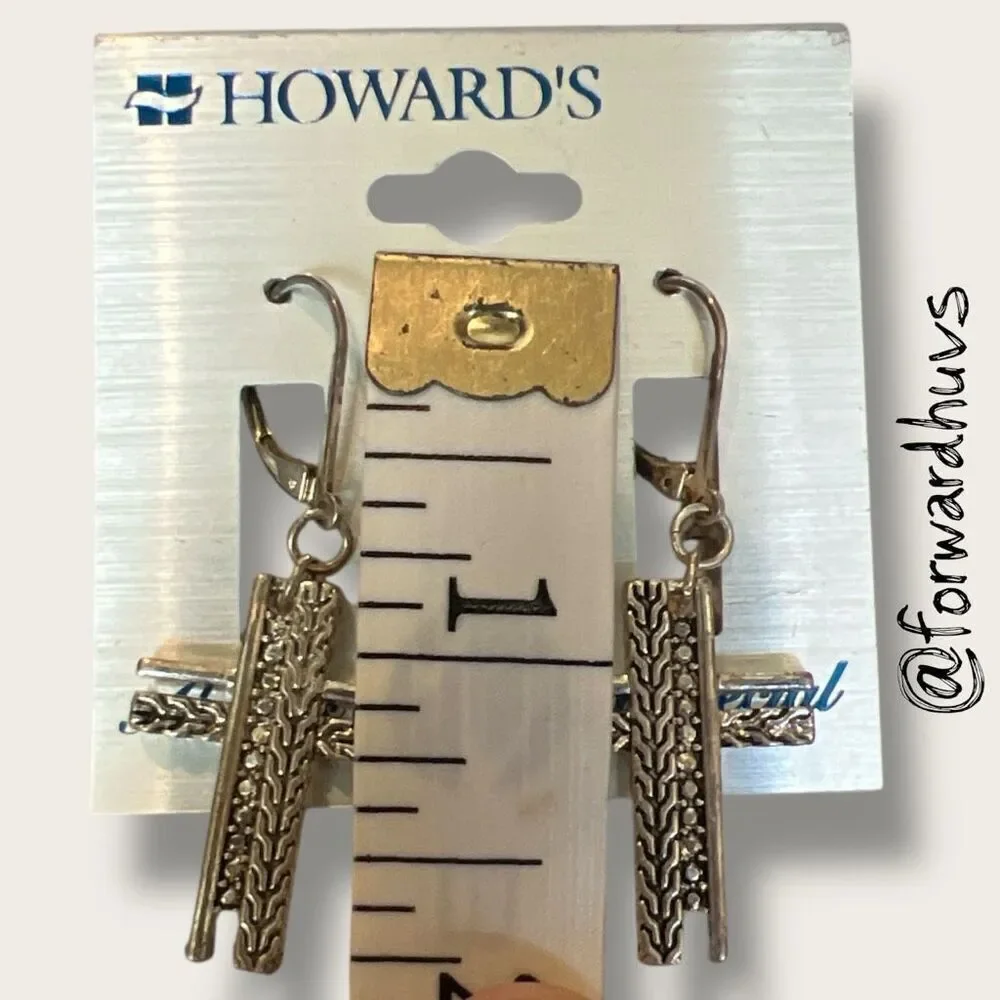 Bundle Sale 3 for $15 | Howard’s Silver Tone Cross Earrings – 1 3/4 Inches